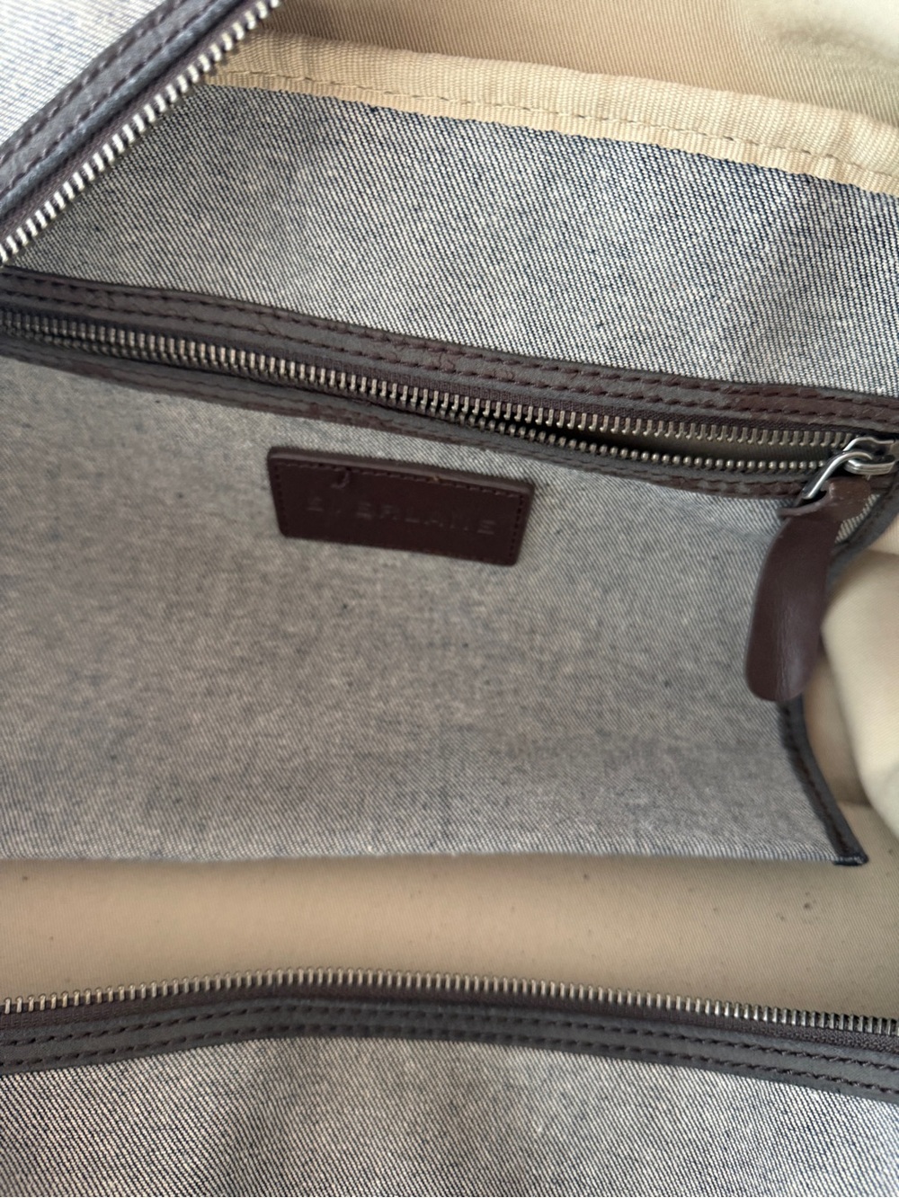 Everlane Weekender Duffel Bag – Grey Canvas & Leather - Picture 12 of 16